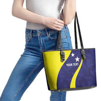 Felis dia di Bandera Curacao Personalized Leather Tote Bag Curacao Flag Style - Wonder Print Shop