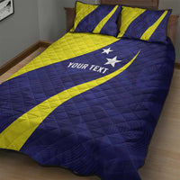 Felis dia di Bandera Curacao Personalized Quilt Bed Set Curacao Flag Style - Wonder Print Shop