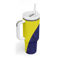 Felis dia di Bandera Curacao Personalized Tumbler With Handle Curacao Flag Style - Wonder Print Shop