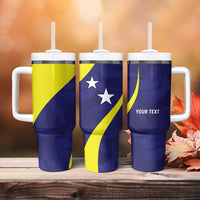 Felis dia di Bandera Curacao Personalized Tumbler With Handle Curacao Flag Style - Wonder Print Shop