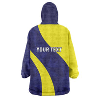 Felis dia di Bandera Curacao Personalized Wearable Blanket Hoodie Curacao Flag Style - Wonder Print Shop