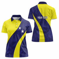 Felis dia di Bandera Curacao Personalized Women Polo Shirt Curacao Flag Style - Wonder Print Shop
