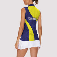 Felis dia di Bandera Curacao Personalized Women Sleeveless Polo Shirt Curacao Flag Style - Wonder Print Shop