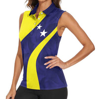 Felis dia di Bandera Curacao Personalized Women Sleeveless Polo Shirt Curacao Flag Style - Wonder Print Shop