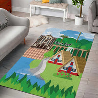 Feliz Dia de Madeira Personalized Area Rug Traditional Palheiros Straw-roofed Houses - Wonder Print Shop