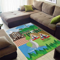 Feliz Dia de Madeira Personalized Area Rug Traditional Palheiros Straw-roofed Houses - Wonder Print Shop