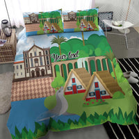 Feliz Dia de Madeira Personalized Bedding Set Traditional Palheiros Straw-roofed Houses - Wonder Print Shop