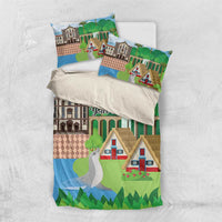 Feliz Dia de Madeira Personalized Bedding Set Traditional Palheiros Straw-roofed Houses - Wonder Print Shop