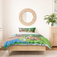 Feliz Dia de Madeira Personalized Bedding Set Traditional Palheiros Straw-roofed Houses - Wonder Print Shop