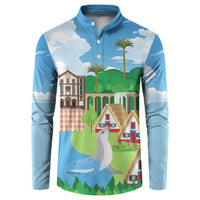 Feliz Dia de Madeira Personalized Button Sweatshirt Traditional Palheiros Straw-roofed Houses - Wonder Print Shop