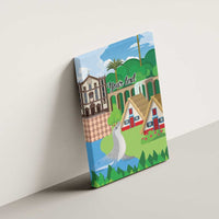Feliz Dia de Madeira Personalized Canvas Wall Art Traditional Palheiros Straw-roofed Houses - Wonder Print Shop