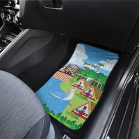 Feliz Dia de Madeira Personalized Car Mats Traditional Palheiros Straw-roofed Houses - Wonder Print Shop