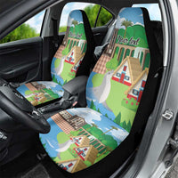 Feliz Dia de Madeira Personalized Car Seat Cover Traditional Palheiros Straw-roofed Houses - Wonder Print Shop
