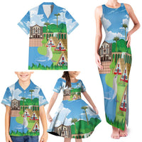 Feliz Dia de Madeira Personalized Family Matching Tank Maxi Dress and Hawaiian Shirt Traditional Palheiros Straw-roofed Houses - Wonder Print Shop