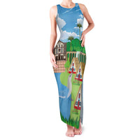 Feliz Dia de Madeira Personalized Family Matching Tank Maxi Dress and Hawaiian Shirt Traditional Palheiros Straw-roofed Houses - Wonder Print Shop