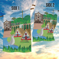 Feliz Dia de Madeira Personalized Garden Flag Traditional Palheiros Straw-roofed Houses - Wonder Print Shop