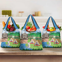 Feliz Dia de Madeira Personalized Grocery Bag Traditional Palheiros Straw-roofed Houses - Wonder Print Shop