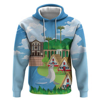 Feliz Dia de Madeira Personalized Hoodie Traditional Palheiros Straw-roofed Houses - Wonder Print Shop