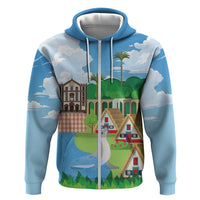 Feliz Dia de Madeira Personalized Hoodie Traditional Palheiros Straw-roofed Houses - Wonder Print Shop