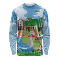 Feliz Dia de Madeira Personalized Long Sleeve Shirt Traditional Palheiros Straw-roofed Houses - Wonder Print Shop