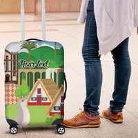 Feliz Dia de Madeira Personalized Luggage Cover Traditional Palheiros Straw-roofed Houses - Wonder Print Shop