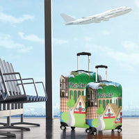Feliz Dia de Madeira Personalized Luggage Cover Traditional Palheiros Straw-roofed Houses - Wonder Print Shop