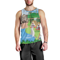 Feliz Dia de Madeira Personalized Men Tank Top Traditional Palheiros Straw-roofed Houses - Wonder Print Shop