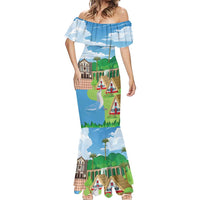 Feliz Dia de Madeira Personalized Mermaid Dress Traditional Palheiros Straw-roofed Houses - Wonder Print Shop