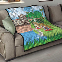 Feliz Dia de Madeira Personalized Quilt Traditional Palheiros Straw-roofed Houses - Wonder Print Shop