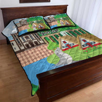 Feliz Dia de Madeira Personalized Quilt Bed Set Traditional Palheiros Straw-roofed Houses - Wonder Print Shop