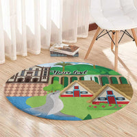 Feliz Dia de Madeira Personalized Round Carpet Traditional Palheiros Straw-roofed Houses - Wonder Print Shop