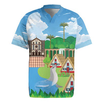 Feliz Dia de Madeira Personalized Rugby Jersey Traditional Palheiros Straw-roofed Houses - Wonder Print Shop