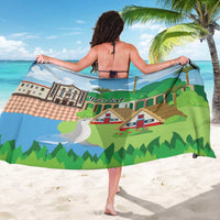 Feliz Dia de Madeira Personalized Sarong Traditional Palheiros Straw-roofed Houses - Wonder Print Shop