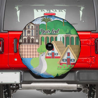 Feliz Dia de Madeira Personalized Spare Tire Cover Traditional Palheiros Straw-roofed Houses - Wonder Print Shop