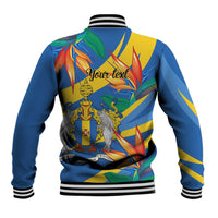 Bird of Paradise Flower Madeira Personalized Baseball Jacket - Wonder Print Shop