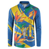 Bird of Paradise Flower Madeira Personalized Button Sweatshirt - Wonder Print Shop