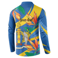 Bird of Paradise Flower Madeira Personalized Button Sweatshirt - Wonder Print Shop