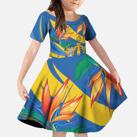 Bird of Paradise Flower Madeira Personalized Family Matching Long Sleeve Bodycon Dress and Hawaiian Shirt - Wonder Print Shop