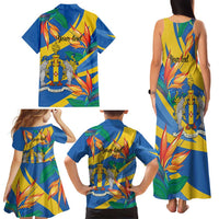 Bird of Paradise Flower Madeira Personalized Family Matching Tank Maxi Dress and Hawaiian Shirt - Wonder Print Shop