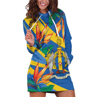 Bird of Paradise Flower Madeira Personalized Hoodie Dress - Wonder Print Shop