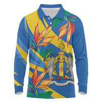 Bird of Paradise Flower Madeira Personalized Long Sleeve Polo Shirt - Wonder Print Shop