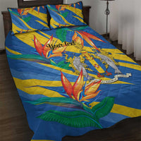 Bird of Paradise Flower Madeira Personalized Quilt Bed Set - Wonder Print Shop