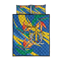 Bird of Paradise Flower Madeira Personalized Quilt Bed Set - Wonder Print Shop