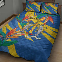 Bird of Paradise Flower Madeira Personalized Quilt Bed Set - Wonder Print Shop