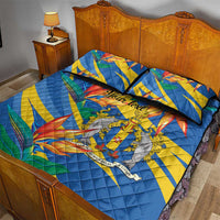 Bird of Paradise Flower Madeira Personalized Quilt Bed Set - Wonder Print Shop