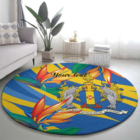 Bird of Paradise Flower Madeira Personalized Round Carpet - Wonder Print Shop