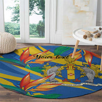 Bird of Paradise Flower Madeira Personalized Round Carpet - Wonder Print Shop