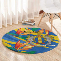 Bird of Paradise Flower Madeira Personalized Round Carpet - Wonder Print Shop