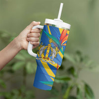 Bird of Paradise Flower Madeira Personalized Tumbler With Handle - Wonder Print Shop