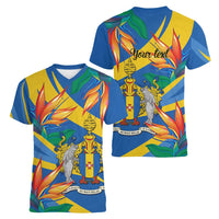 Bird of Paradise Flower Madeira Personalized Women V-Neck T-Shirt - Wonder Print Shop